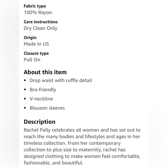 Rachel Pally Women's Rayon Gail Dress | XS - Picture 14 of 14